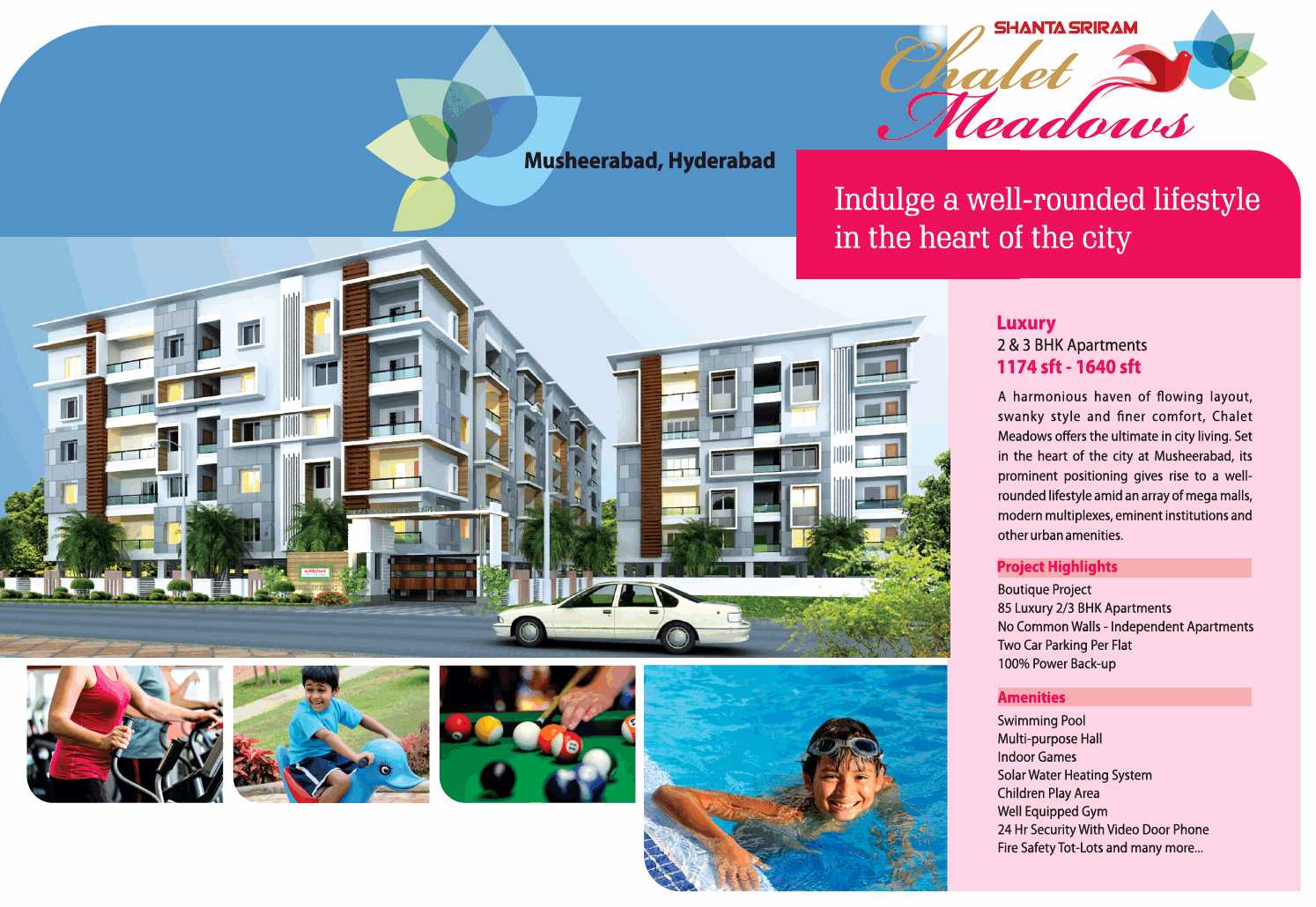 Indulge a well-rounded lifestyle in the heart of the city at Shanta Sriram Chalet Meadows in Hyderabad